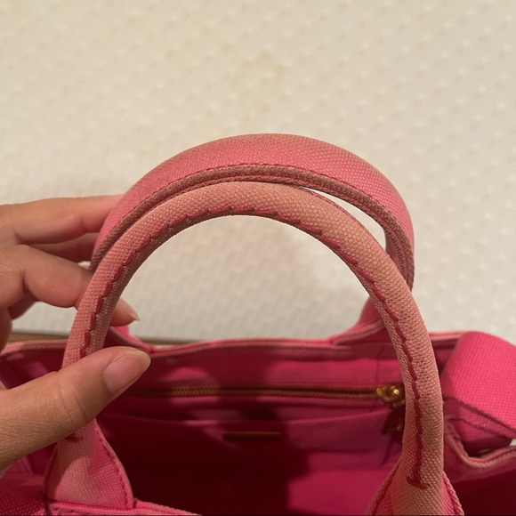 Authentic Prada Canapa Handbag/ sling bag Color Peonia/ Pink - Picture 11 of 15